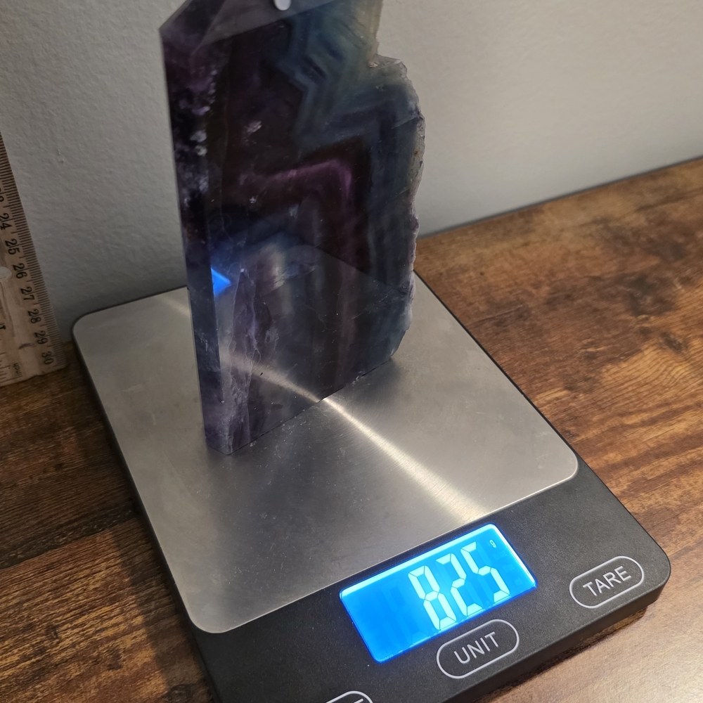 Purple and Blue Fluorite Raw Edge Tower - Picture 7 of 7